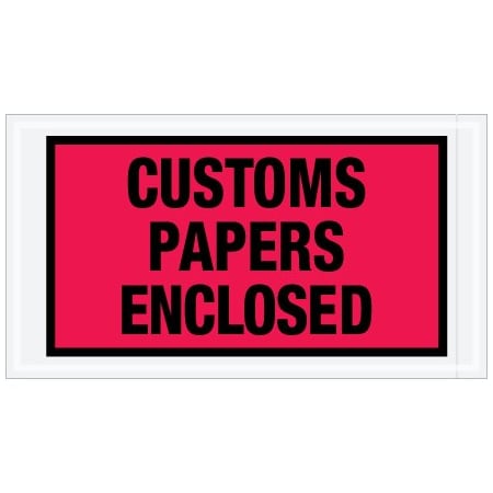 Bsc Preferred 5-1/2 x 10'' Red ''Customs Papers Enclosed'' Envelopes, 1000PK BUY00025813